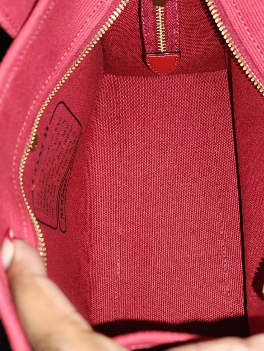 Coach Red Canvas Embroidered Tote Bag - Picture 3 of 4